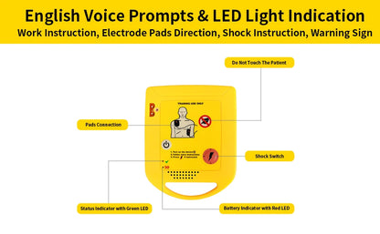 Compact Mini AED Trainer with English Voice Prompts – Essential CPR Training Device for First Aid Students