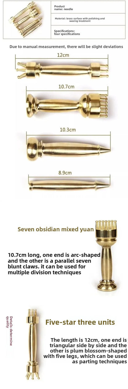 4 piece Taiji Taichi Acupuncture Massager Copper Gua Sha Tool Set Acupressure Meridian Massage Instrument