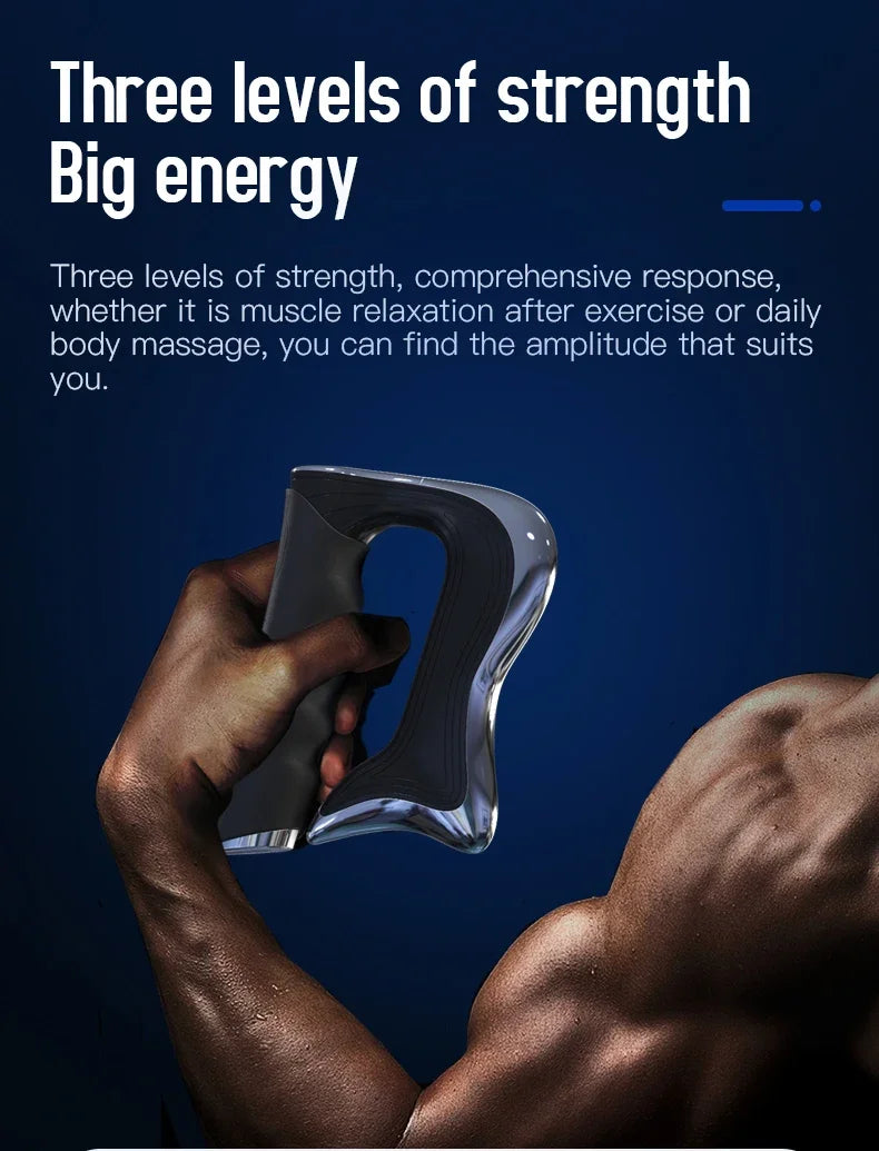 Portable Electric Fascia Gun with Microcurrent EMS Technology for Deep Tissue Muscle Pain Relief and Recovery Massager Tool