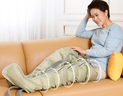 6 Chamber Electric Air Compression Leg Massager with Therapy for Pain Relief Full Body Relaxation Foot Arm Waist Massage Wraps