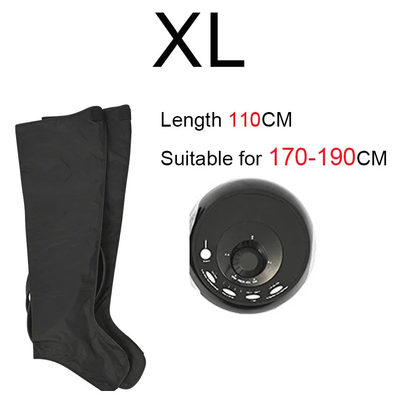 Large size 4-Cavity Air Compression Leg & Knee Massager with XL Size - Auto Cycle Boost Circulation & Lymphatic Drainage M-XXXL