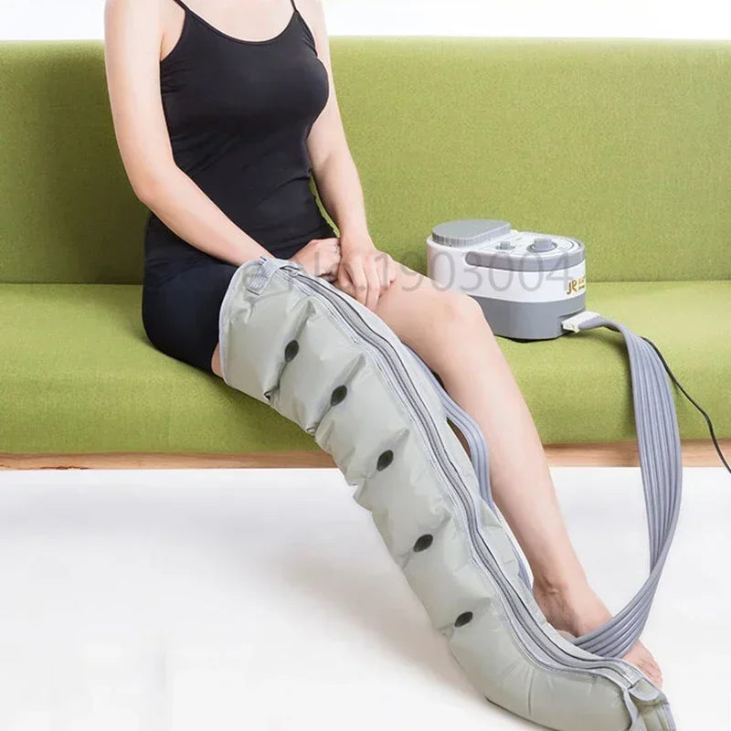 6 Chamber Electric Air Compression Leg Massager with Therapy for Pain Relief Full Body Relaxation Foot Arm Waist Massage Wraps