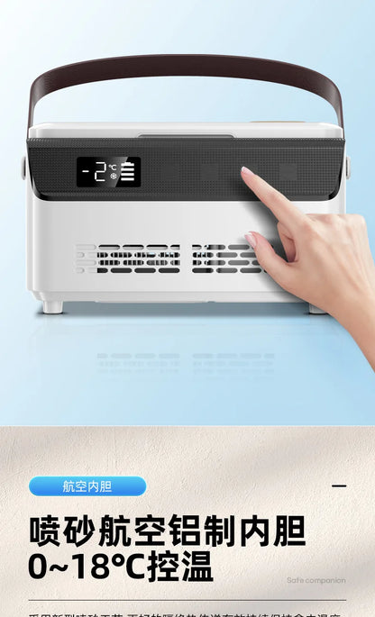 13600mAH*2 Insulin Cooler Mini Medicine Portable Refrigerator Smart Temperature Control LCD Display Medical Fridge for Travel