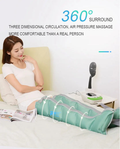 5-Chamber Air Compression Leg & Arm Massager - 6 Modes, Adjustable Intensity for Varicose Veins, Edema Relief & Muscle Recovery