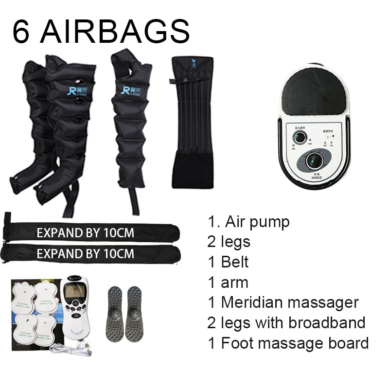Syeosye 6 Cavity Air Compression Massager Leg Foot Circulation Pressotherapy Air Promote Blood Relaxation Pain Relief