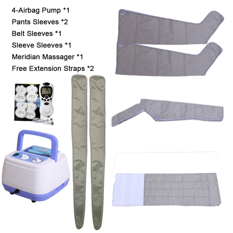 4 airbags Leg Massager Air Wave Pressure Physiotherapy Pneumatic Foot Massage Machine Air Pressure Kneading Home Foot Massager