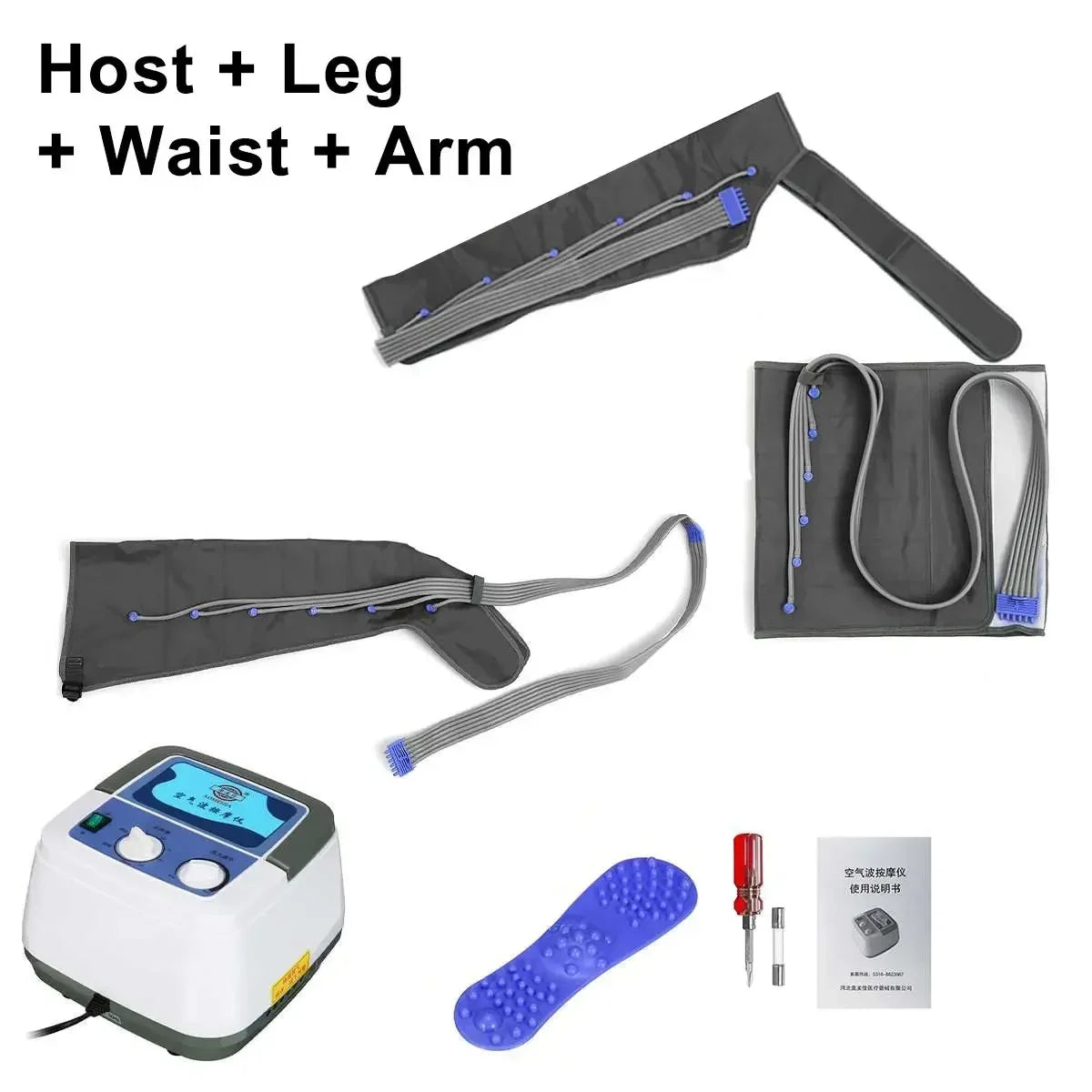 6 Chamber Air Compression Full Body Massager for Muscle Recovery Arms Legs Waist Pain Relief Post-Workout Athlete and Home Use