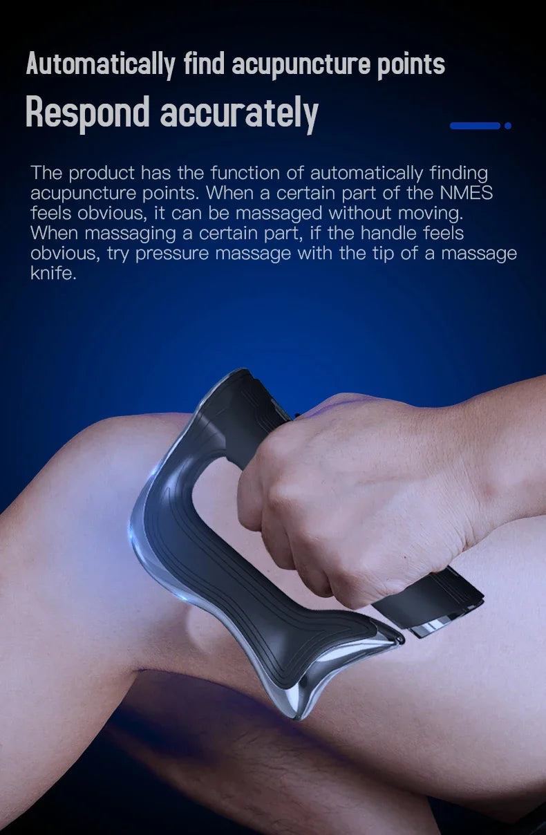 Portable Electric Fascia Gun with Microcurrent EMS Technology for Deep Tissue Muscle Pain Relief and Recovery Massager Tool
