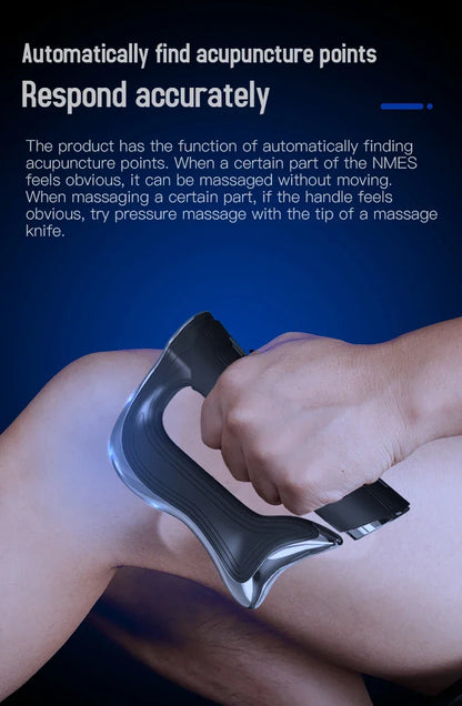 Portable Electric Fascia Gun with Microcurrent EMS Technology for Deep Tissue Muscle Pain Relief and Recovery Massager Tool
