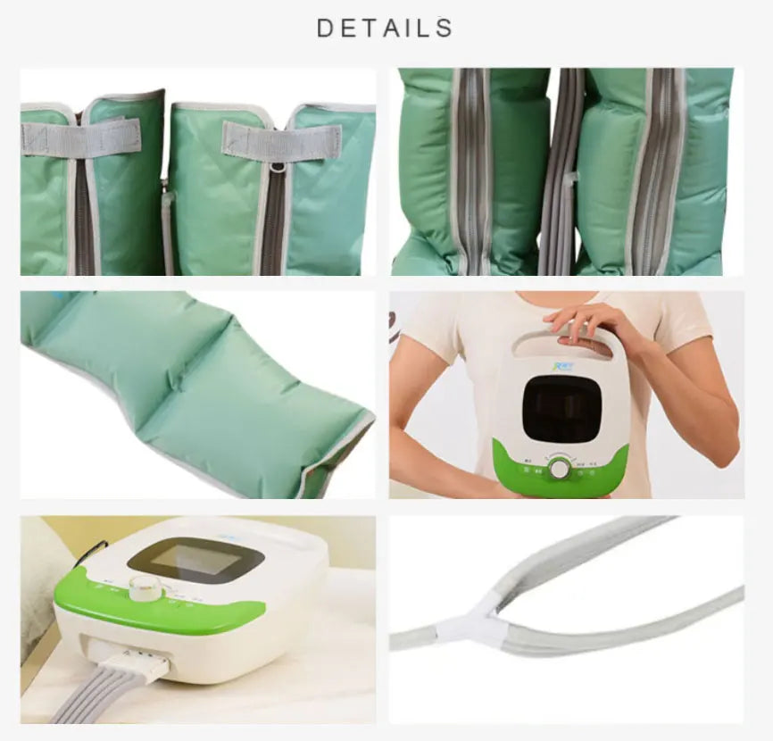 5-Chamber Air Compression Leg & Arm Massager - 6 Modes, Adjustable Intensity for Varicose Veins, Edema Relief & Muscle Recovery