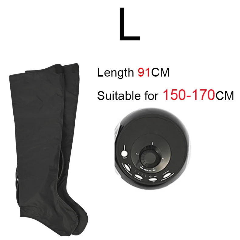 Large size 4-Cavity Air Compression Leg & Knee Massager with XL Size - Auto Cycle Boost Circulation & Lymphatic Drainage M-XXXL