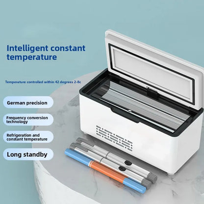 Car Portable Refrigerated Box Cool Box Cooler For Drug Growth Hormone Interferon Insulin USB Charging Thermostat Mini Fridge