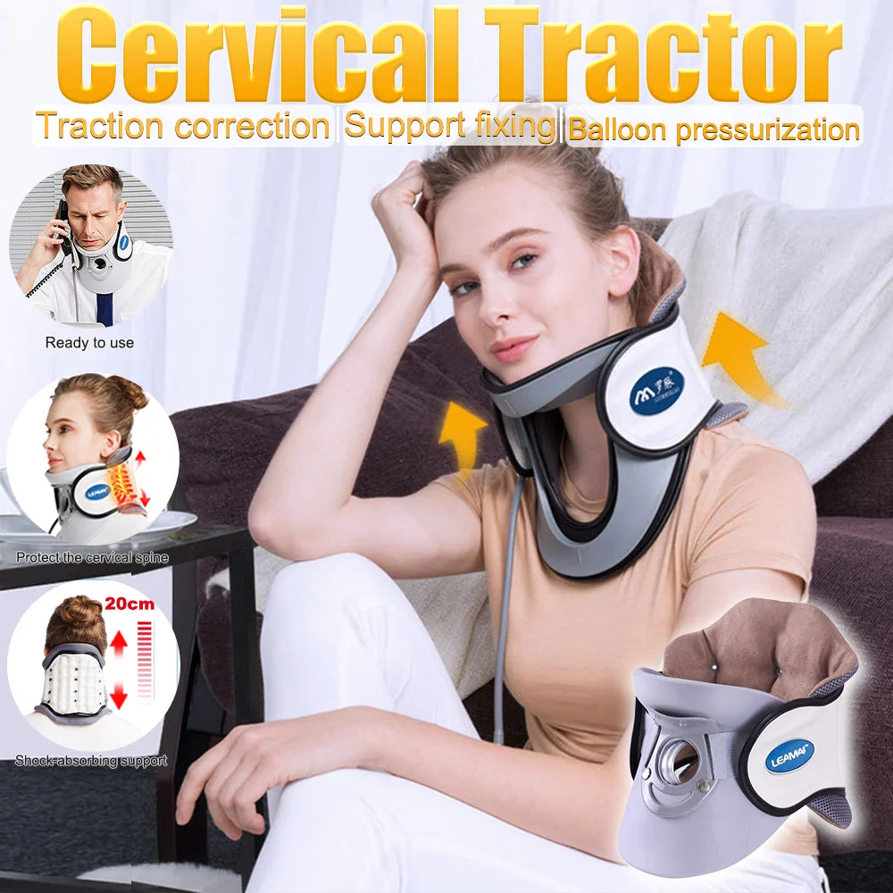 DISIYING Inflatable Cervical Neck Collar - Adjustable Home Traction Device for Neck Support & Comfort (