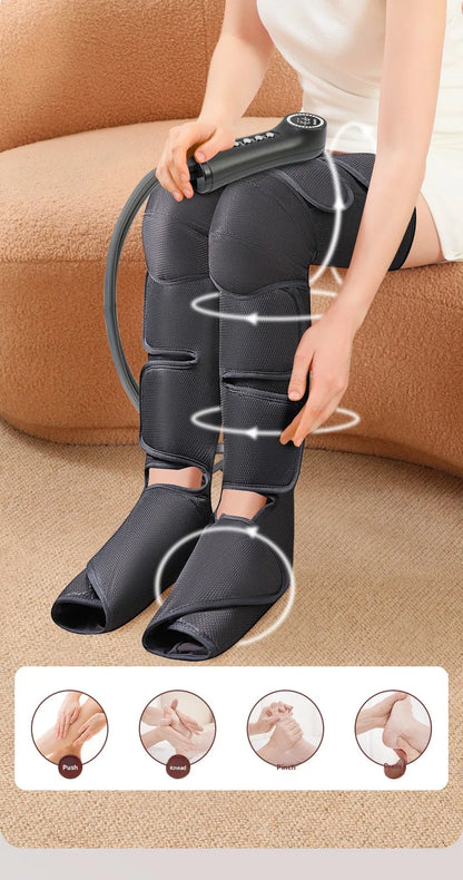 Air Compression Leg Massager Foot Calf Machine Blood Circulation Relaxation Instrument Long Airbag Vibration Heating Knee Tool