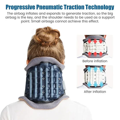 DISIYING Inflatable Cervical Neck Collar - Adjustable Home Traction Device for Neck Support & Comfort (
