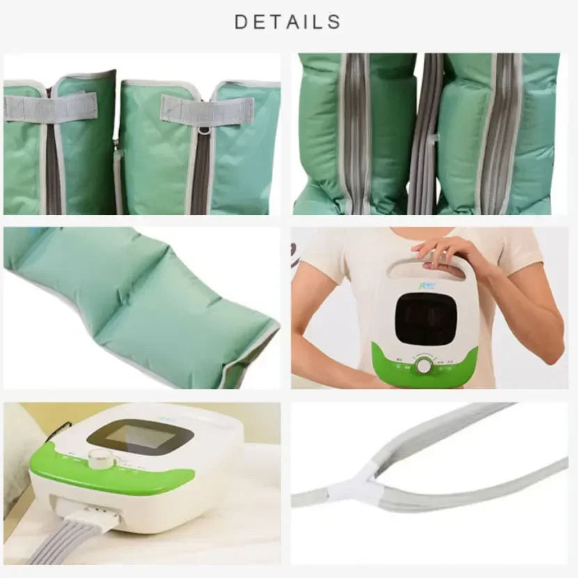 5-Chamber Air Compression Leg & Arm Massager - 6 Modes, Adjustable Intensity for Varicose Veins, Edema Relief & Muscle Recovery