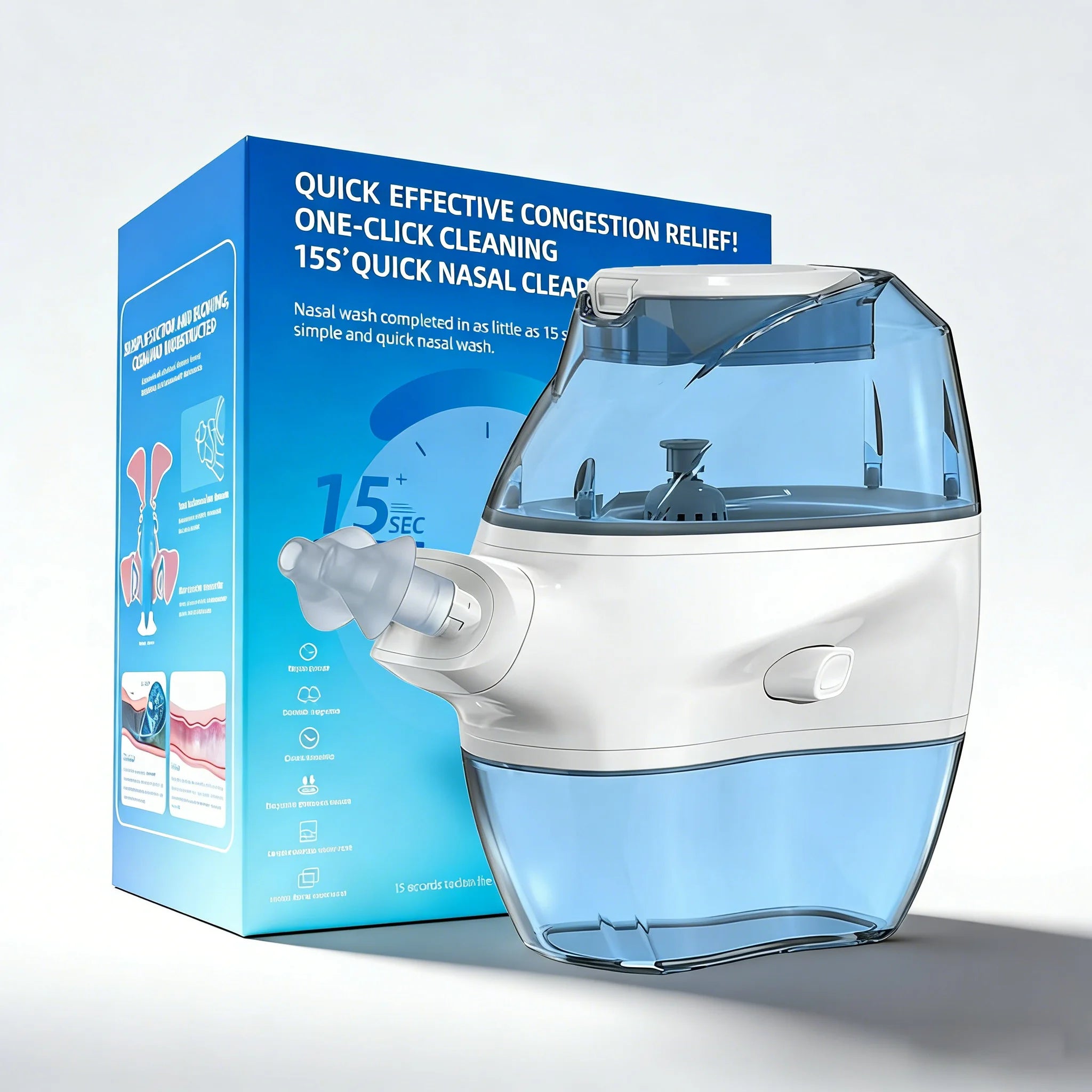 DISIYING Home Nasal Cleaning System - Rechargeable Electric Rinse Device with 2 Modes for Congestion Relief