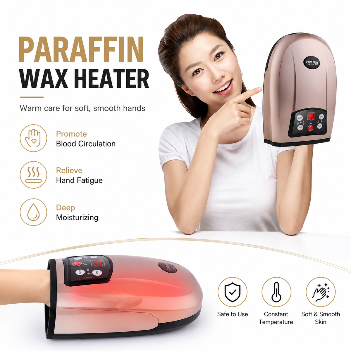 Air Compression Hand Massager for Palm and Fingers with Adjustable Pressure – Electric Hand Massage Device for Relaxation, Daily Comfort and Home Wellness