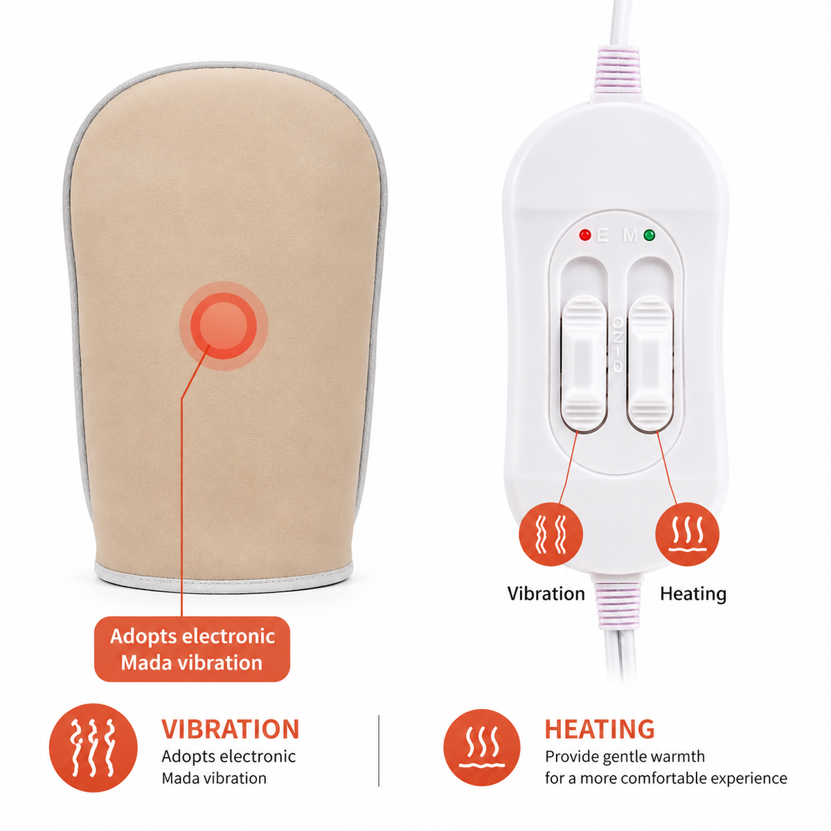 Electric Heated Hand Mitts with Vibration Massage and Far Infrared Function – Reusable Hand Care Gloves for Home Spa, Relaxation and Beauty Care